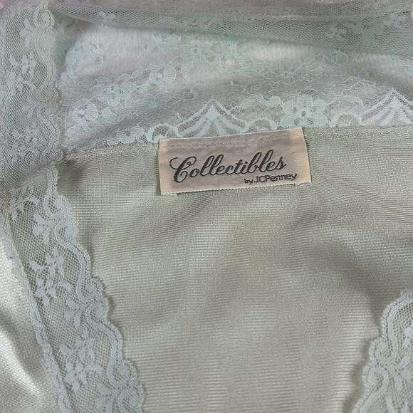 Vintage Collections JC Penneys mint lace embellished maxi slip robe, one size - Picture 7 of 9